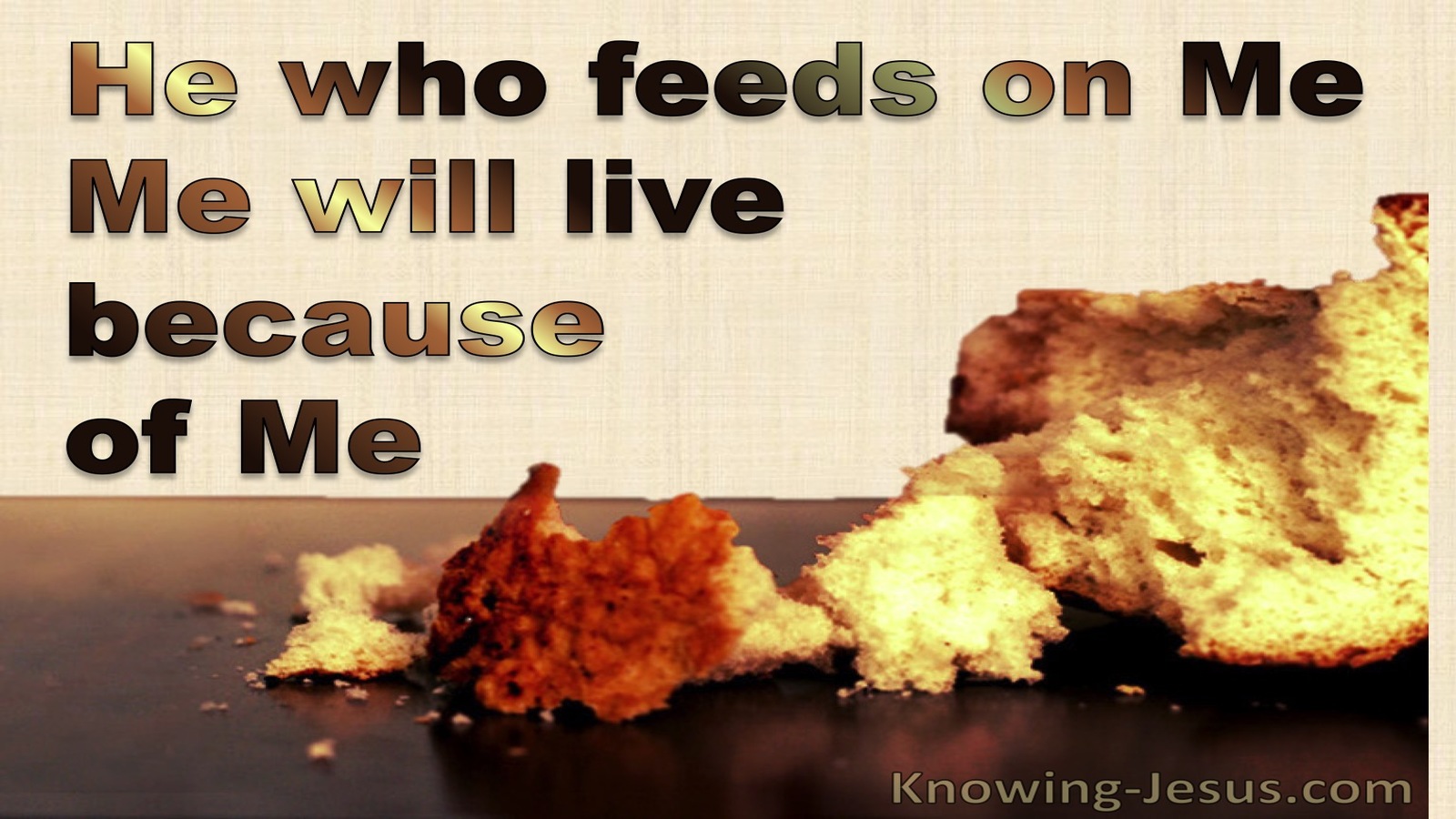 John 6:57 He Who Feeds On Me Will  Live (brown)